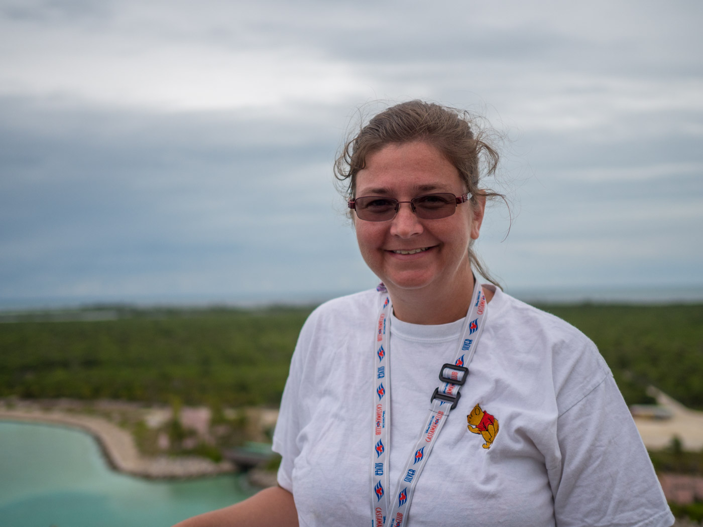 Laura was enjoying the island view.