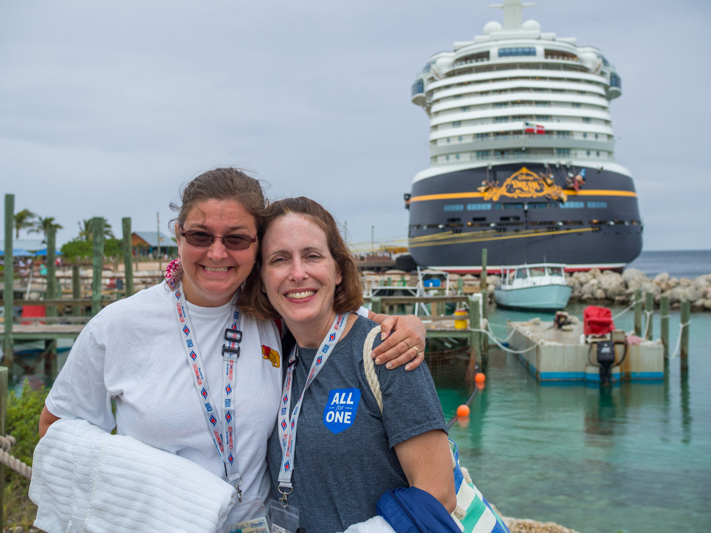 Laura, Karen, the Disney Dream, and the rain. And some other small boats, too.