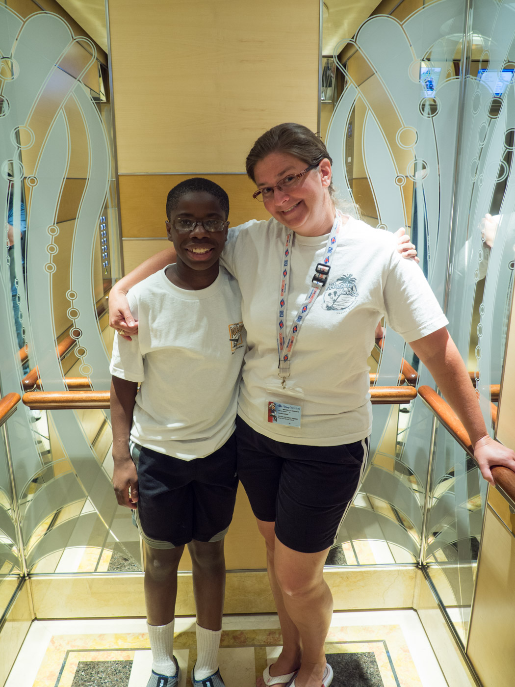 Laura and Jaylin in an elevator. What, don’t you take family photos in an elevator?