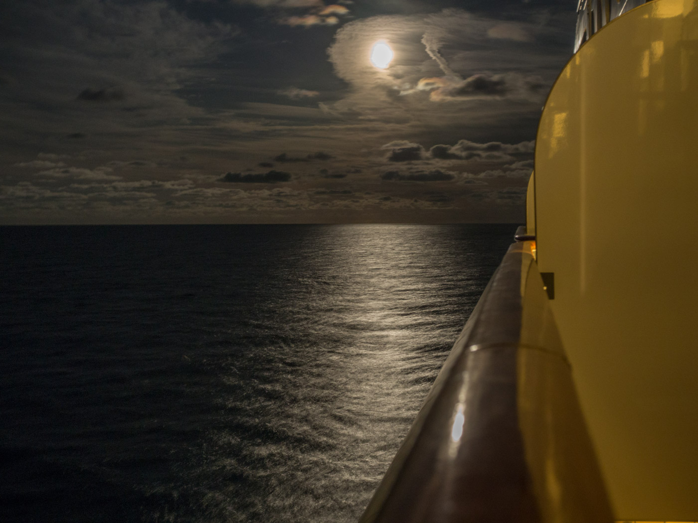 Pretty cool view of the moon at night out over the water. What a great way to wind down our cruise.