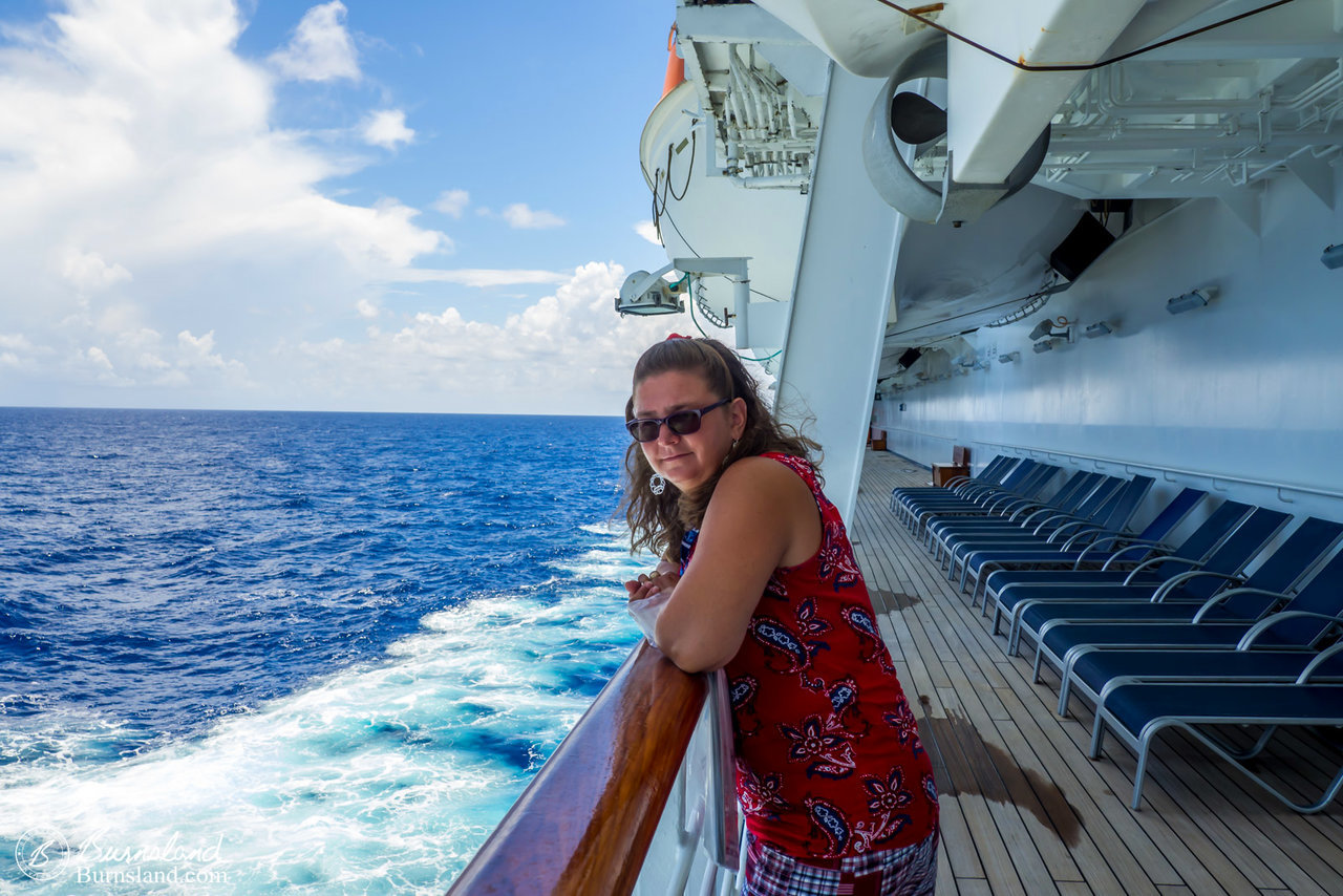 Laura checks out the view.