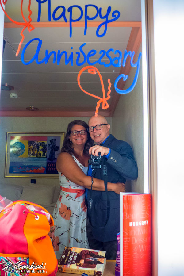 Happy anniversary to us from the ship staff! We appreciated it!