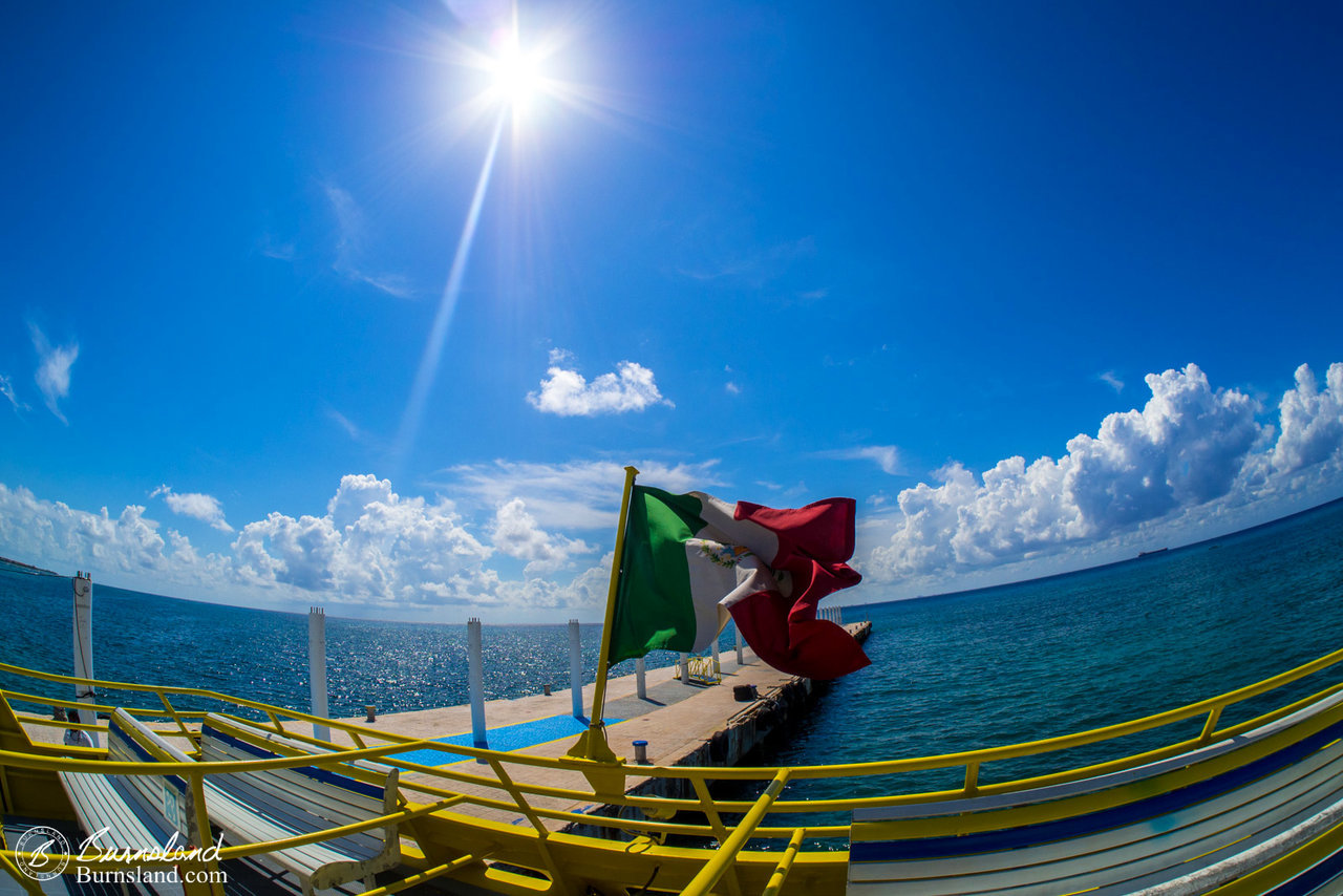 The Mexican flag at the back of the ferry boat was a nice reminder of where we were.