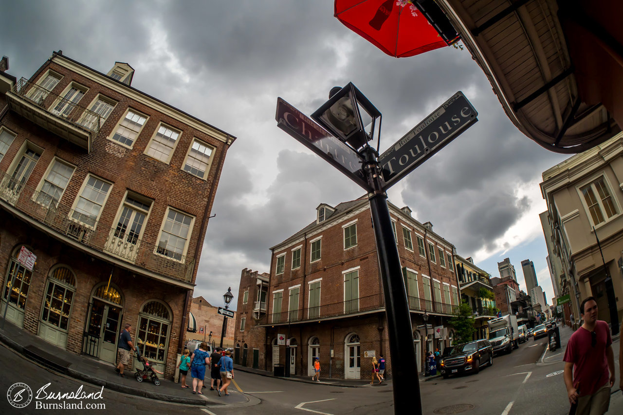 I always like the street signs and lanterns here. 