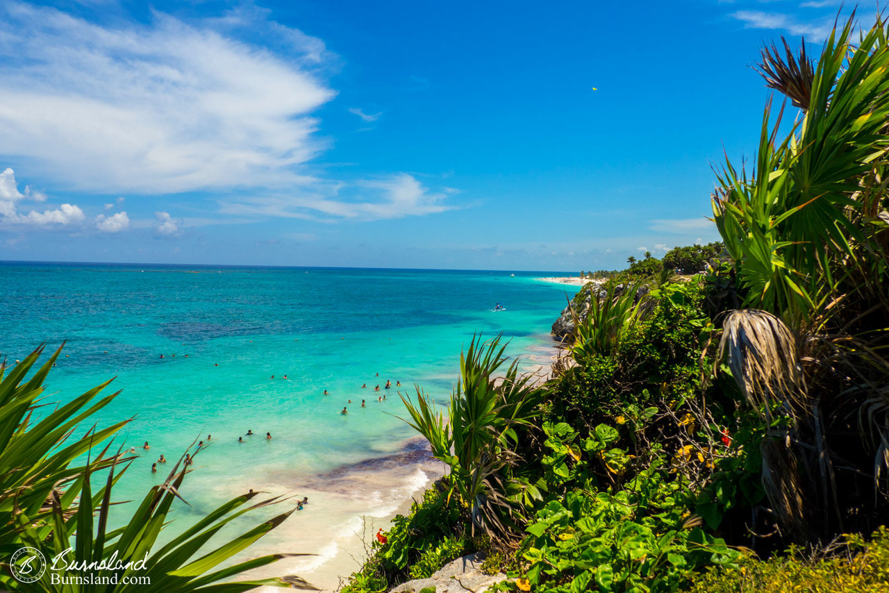 Another view of the beach down below. And look how blue the water is!