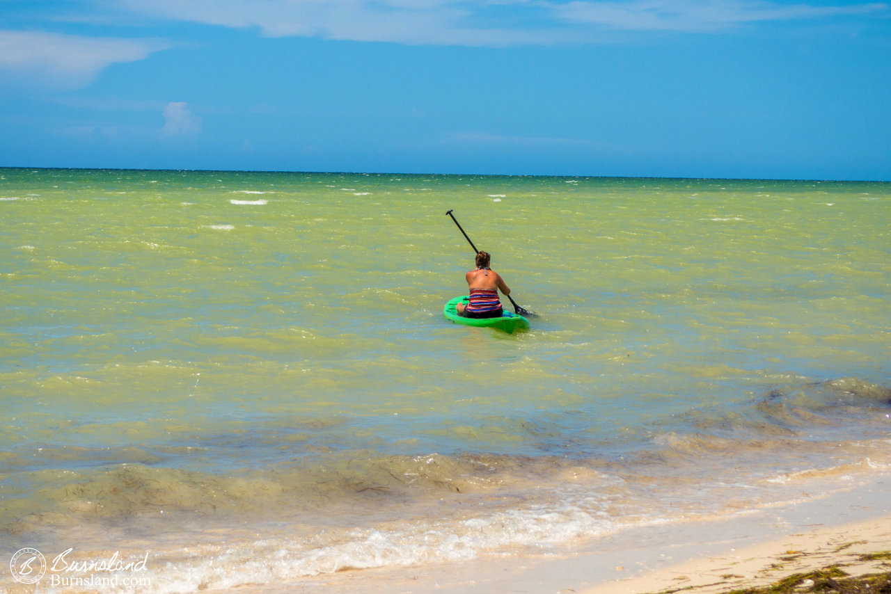 Laura goes out for another round of paddling.