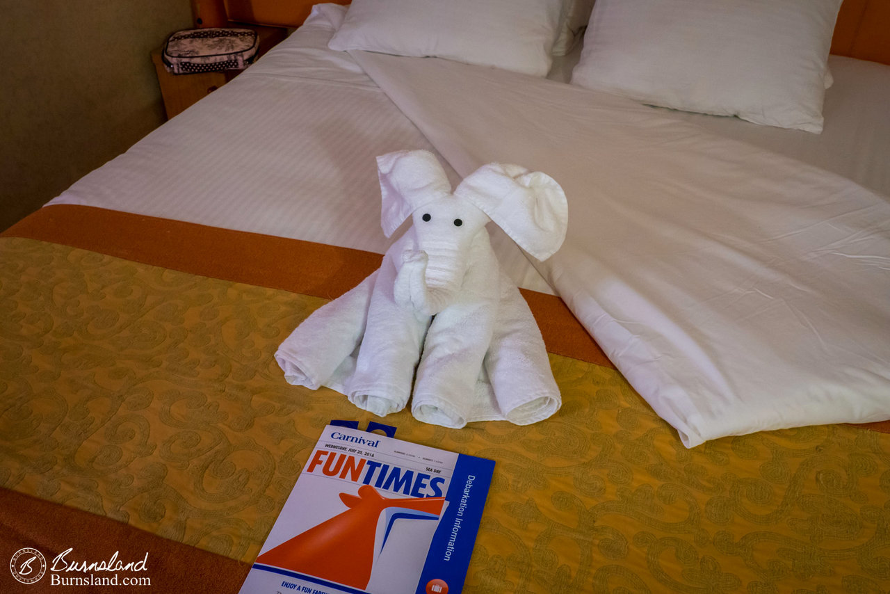 A towel elephant. Because cruise, I guess. 