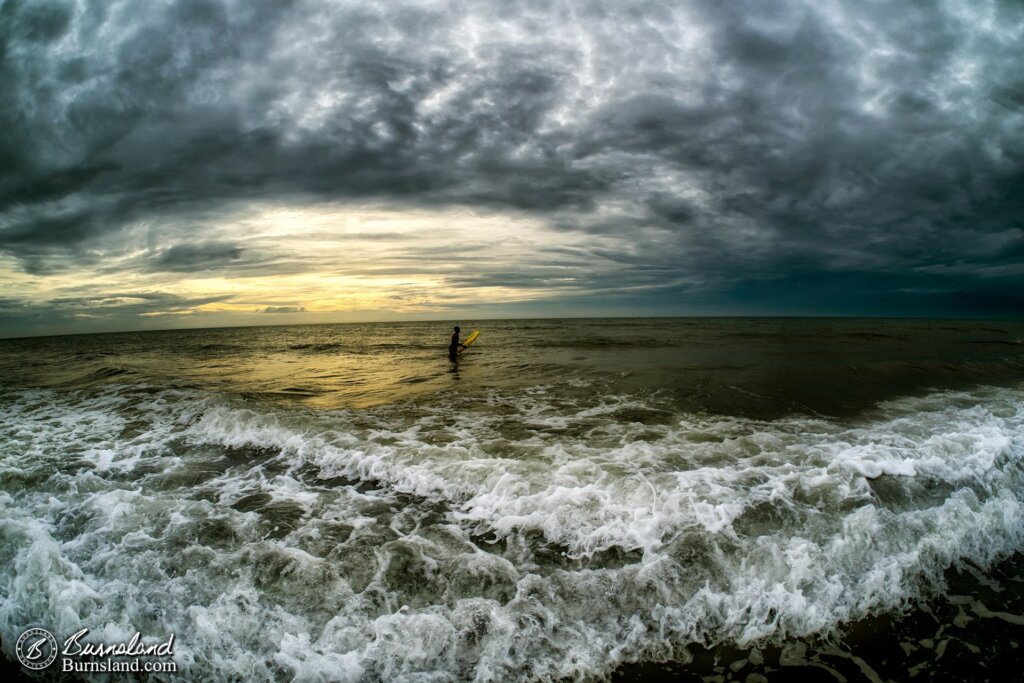 Jaylin in the waves at Cocoa Beach