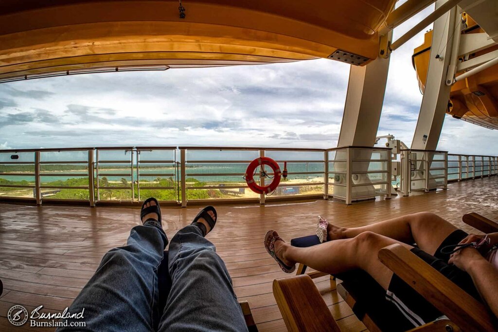 Our view from the deck chairs. From the post What To Do When It Rains During Your Cruise - read more about it there.