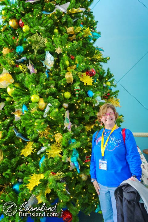 Laura and the Christmas tree in the Terminal