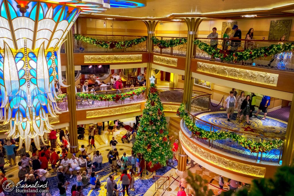 Christmas tree and lights in the Lobby Atrium.