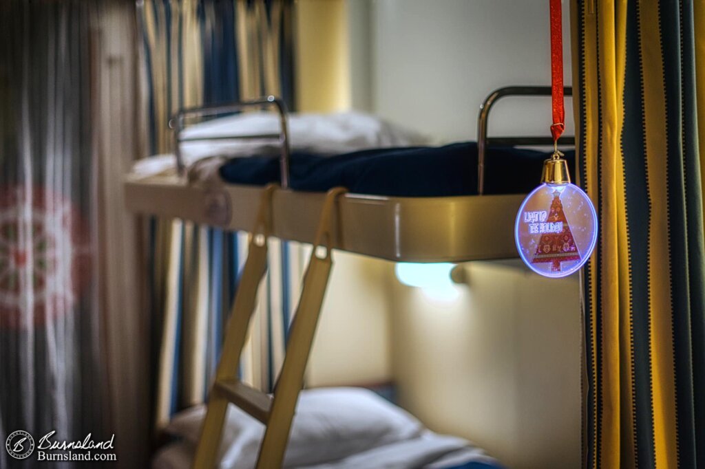 One of the lighted ornaments hanging in front of the bunk bed. There was also a decal on the verandah door that you can see in the background.