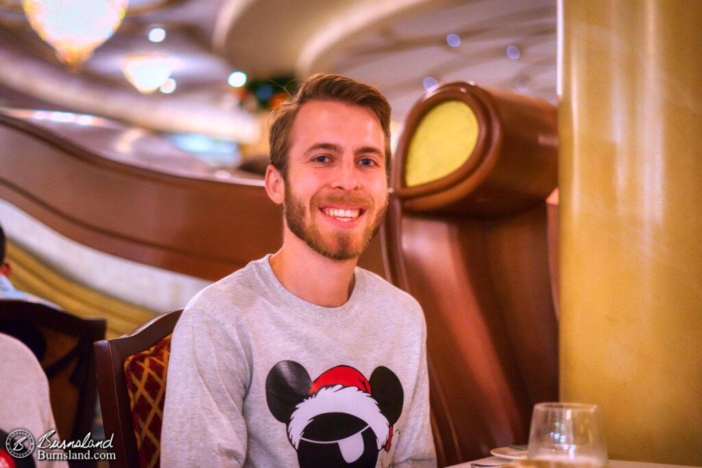 Zach at Pirate Night dinner during our Disney Cruise