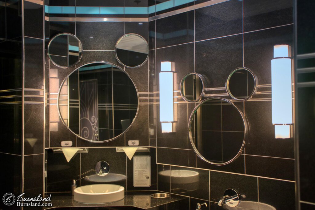 Another Disney Dream bathroom, more Mickey mirrors. And the same note as before.