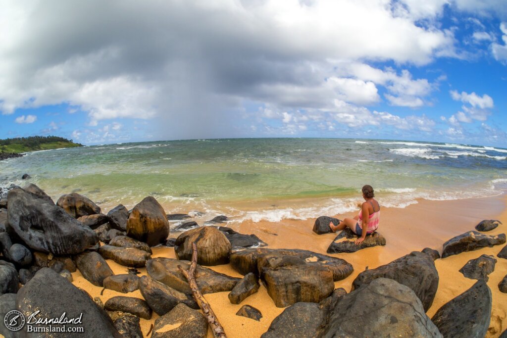 Laura on the rocks