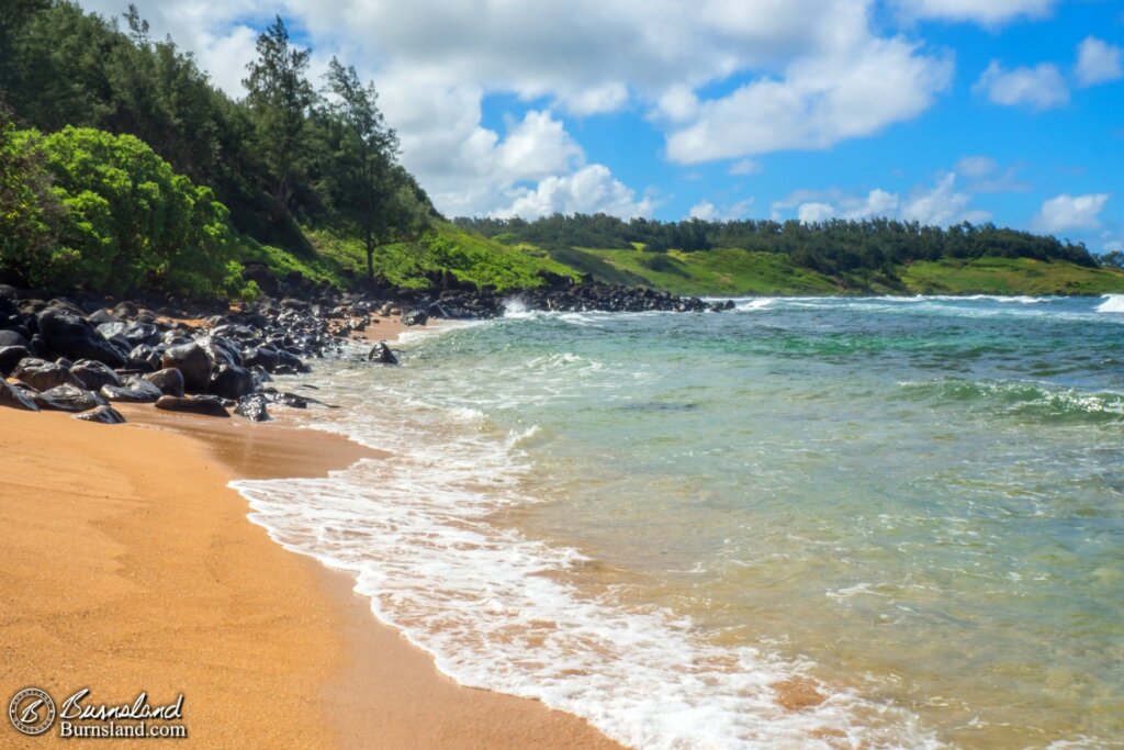 One more view of ʻAliomanu Beach before we leave