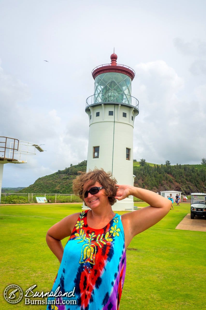 Laura and her lighthouse poses.