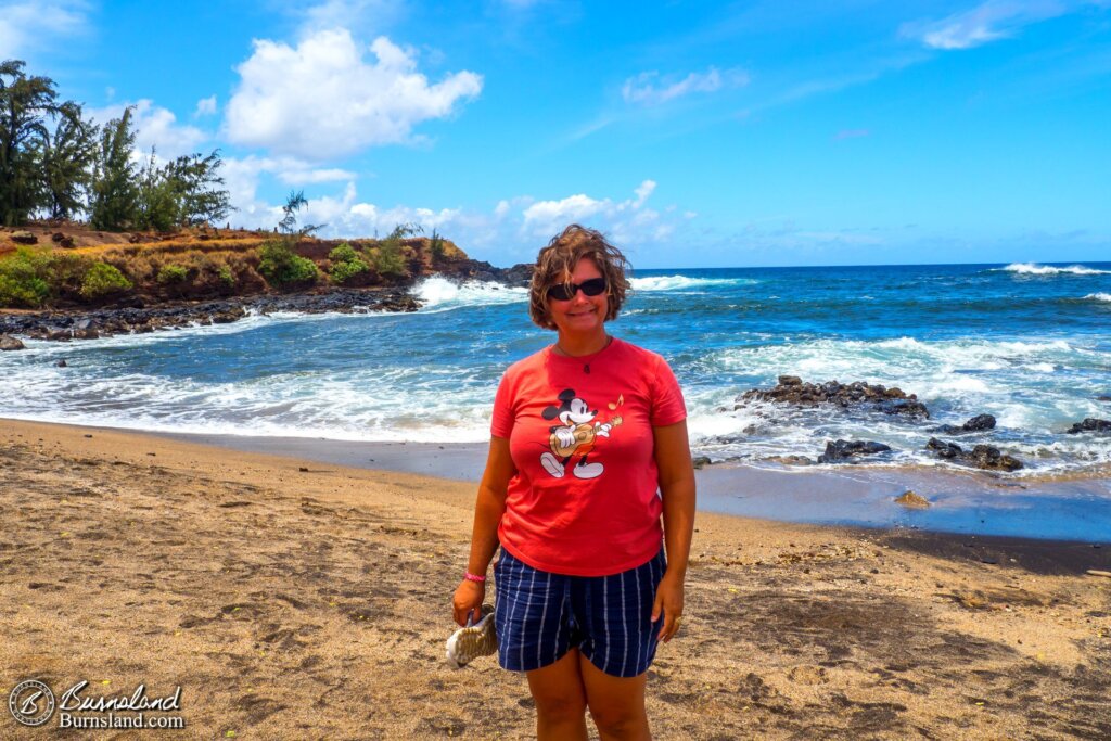 Laura at the Glass Beach