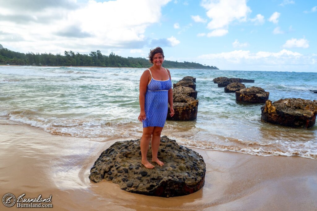 Laura at Anahola Beach in Kauaʻi