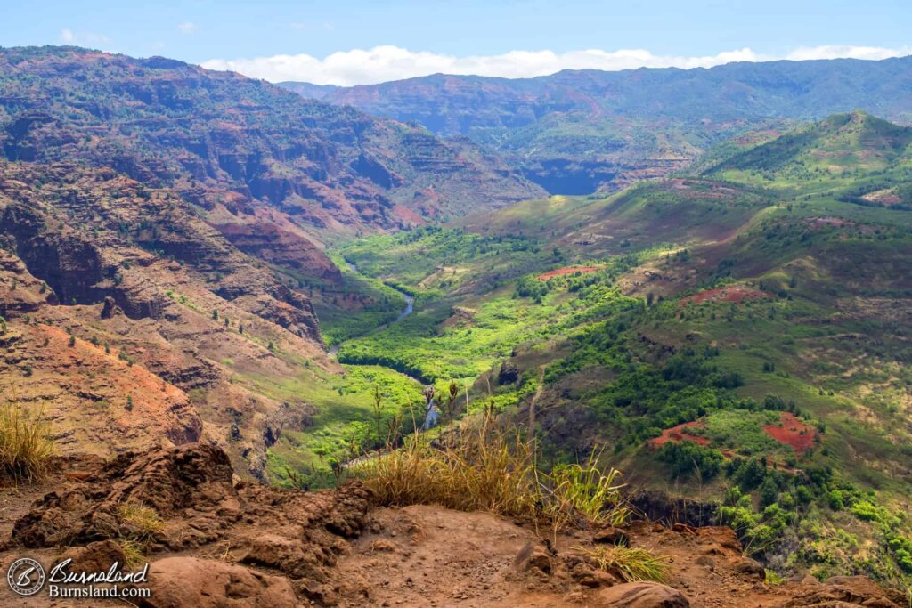 The green valley and the red mountains. And some green mountains, too.