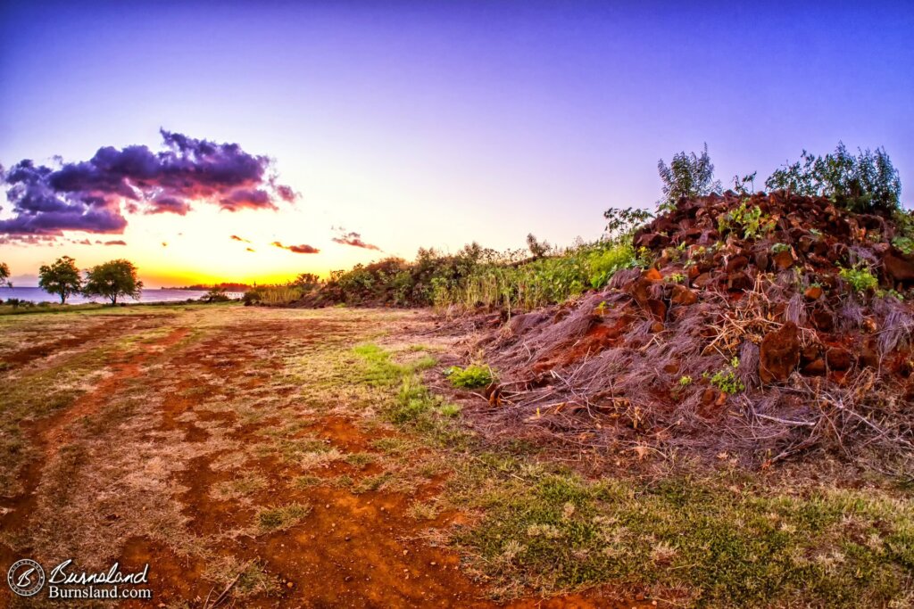 One more view of the walls of Fort Elizabeth and the sunset as we were leaving