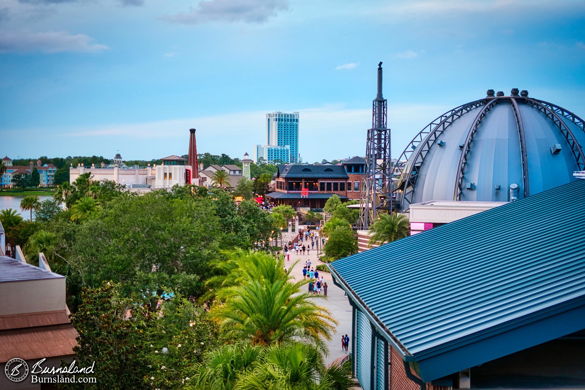 Disney Springs as seen from the Orange Garage