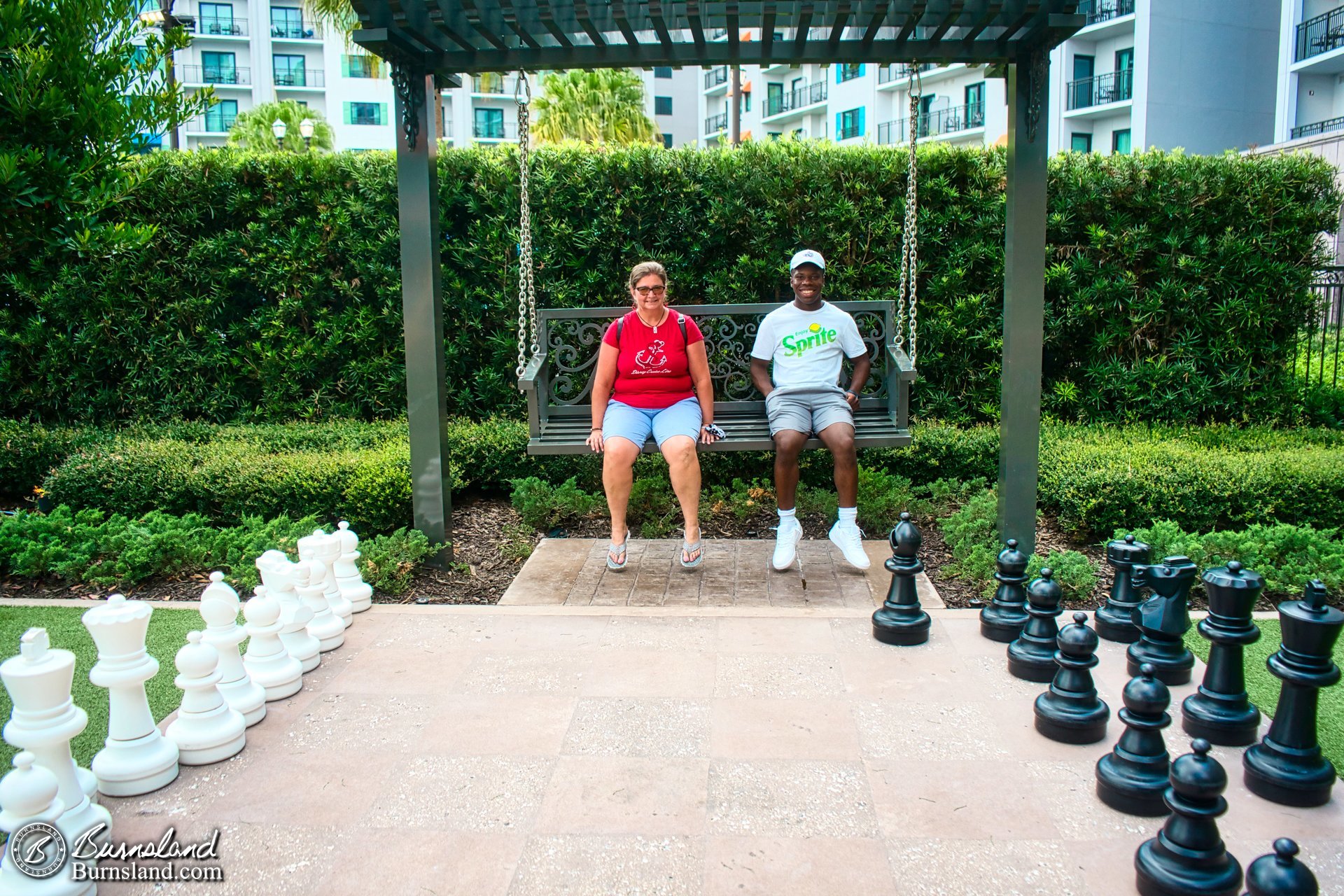 Laura and Jaylin and the large chess set at the Riviera. Except that we don’t play chess.