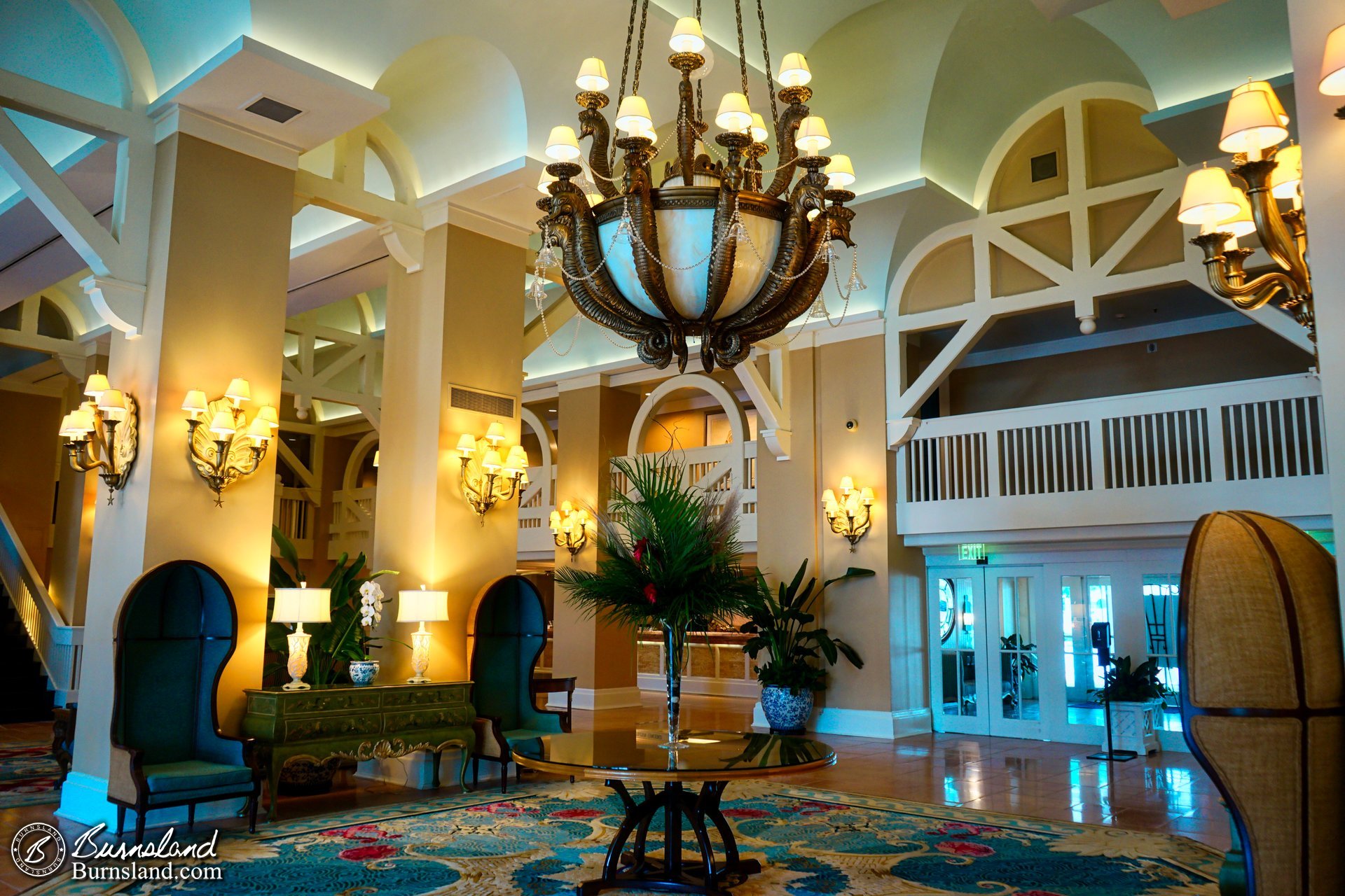 Inside the lobby of the Beach Club Resort. Where were all the people?