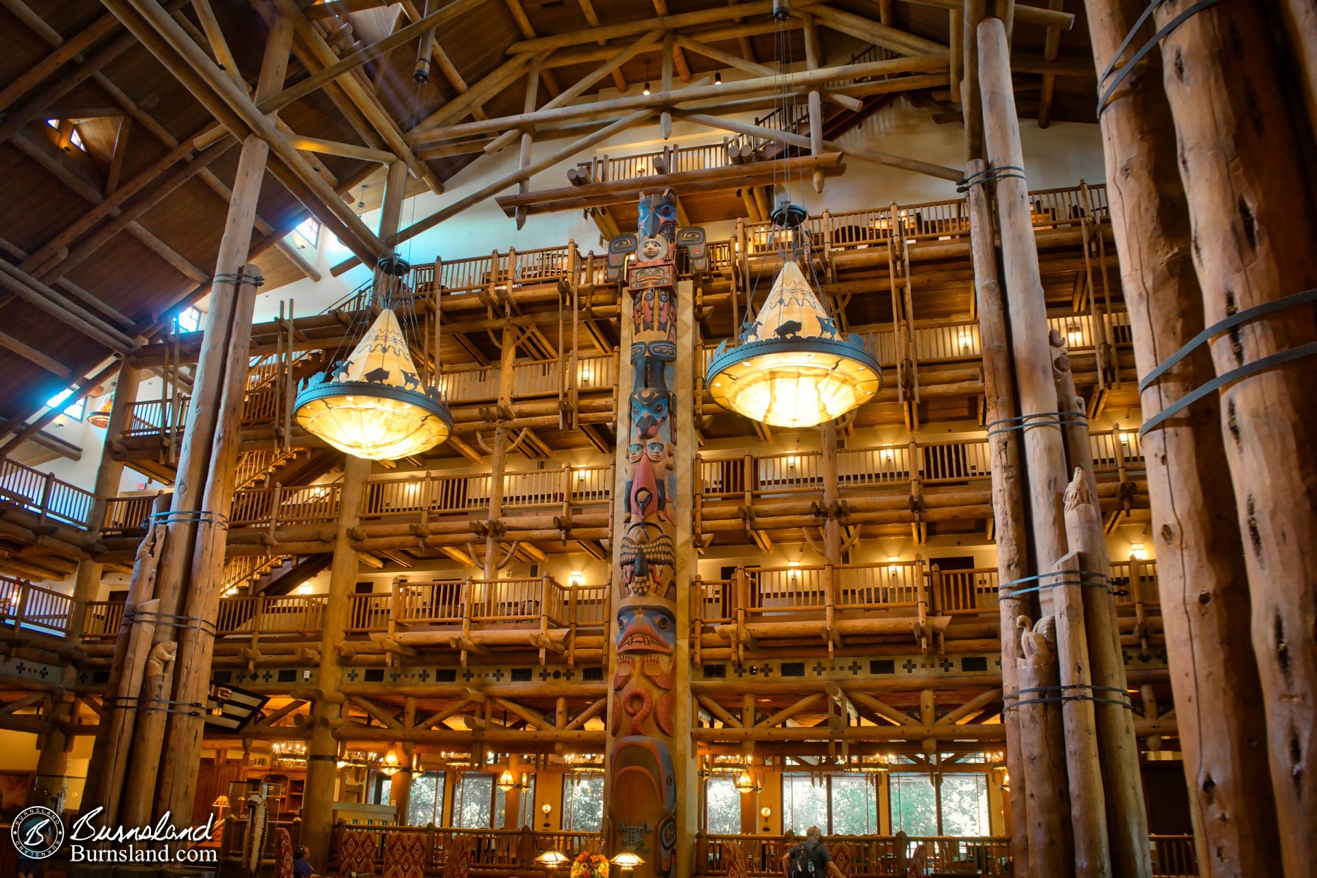 Inside the lobby of the Wilderness Lodge