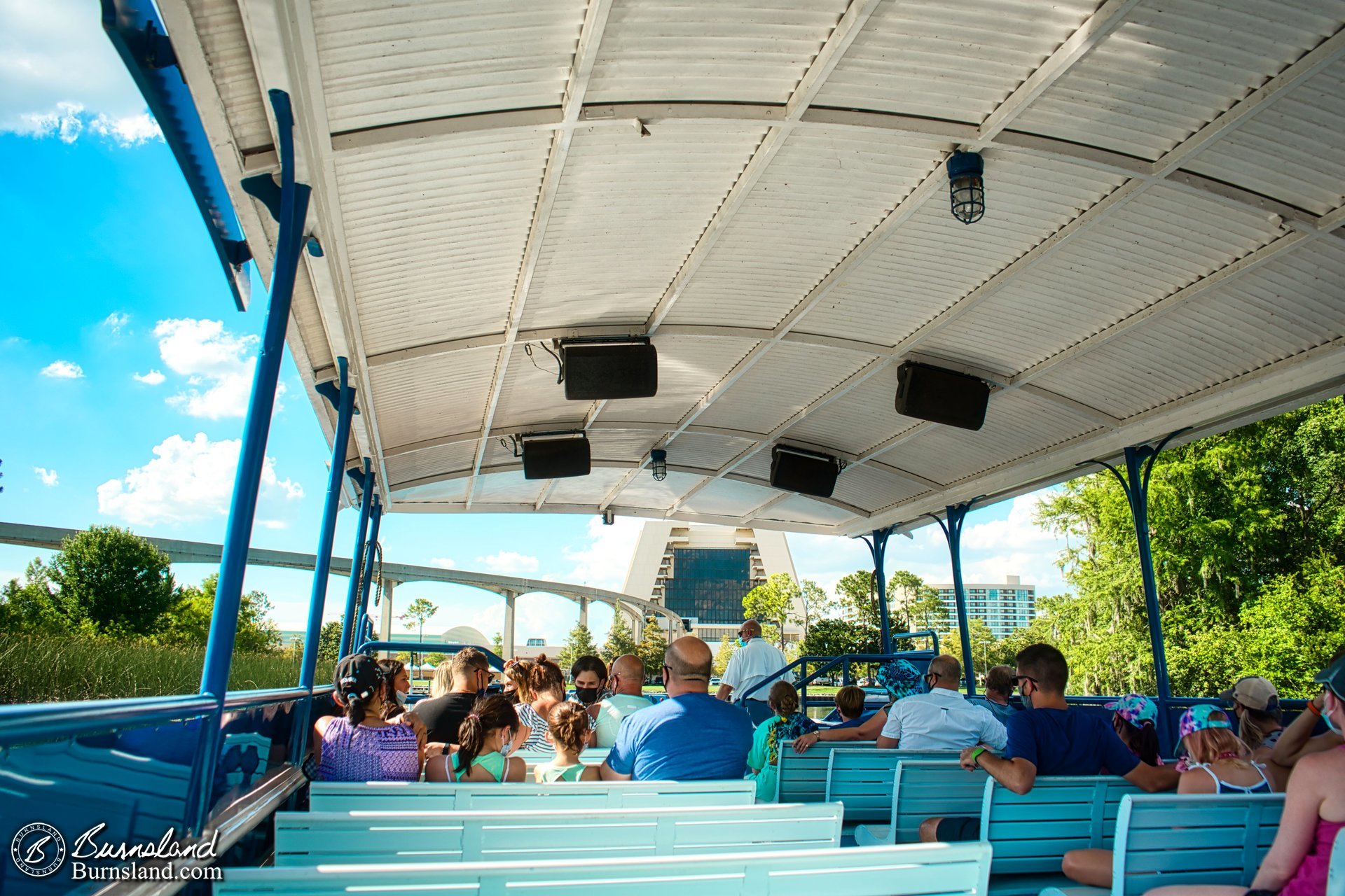 Aboard the Calm Seas, with the Contemporary Resort up ahead