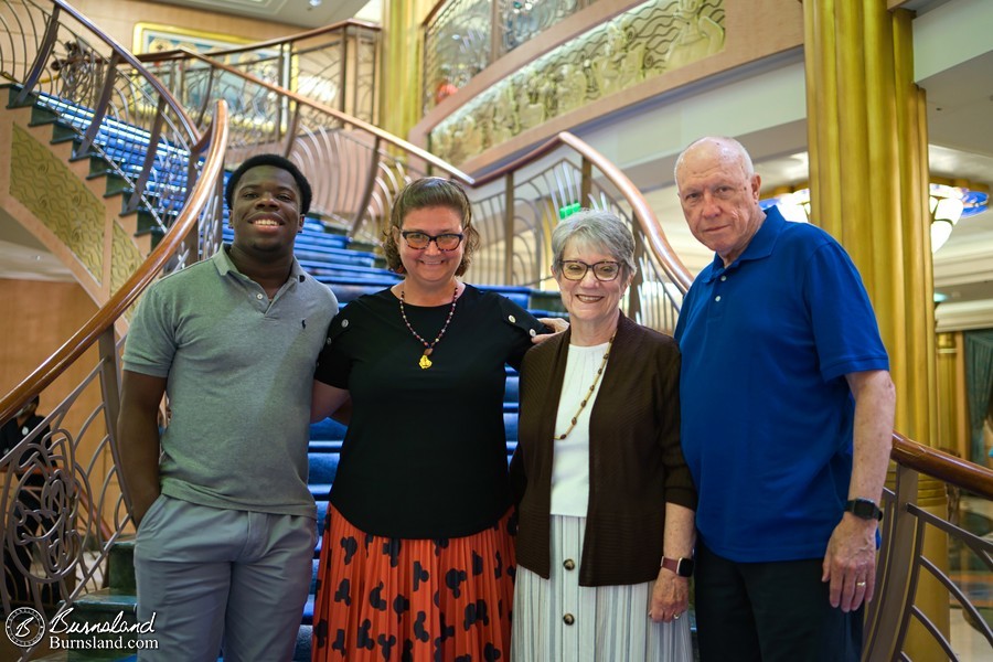 On the stairs of the Disney Fantasy