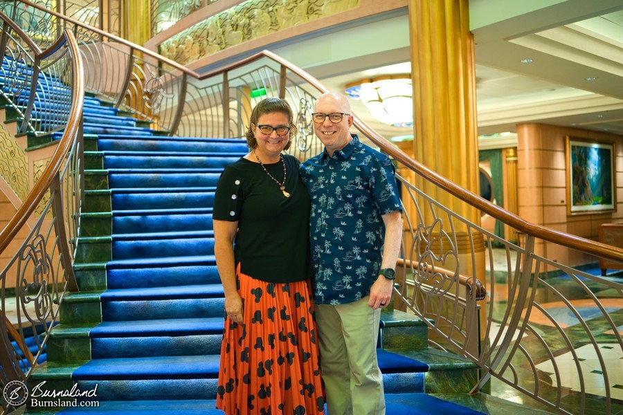 On the stairs of the Disney Fantasy