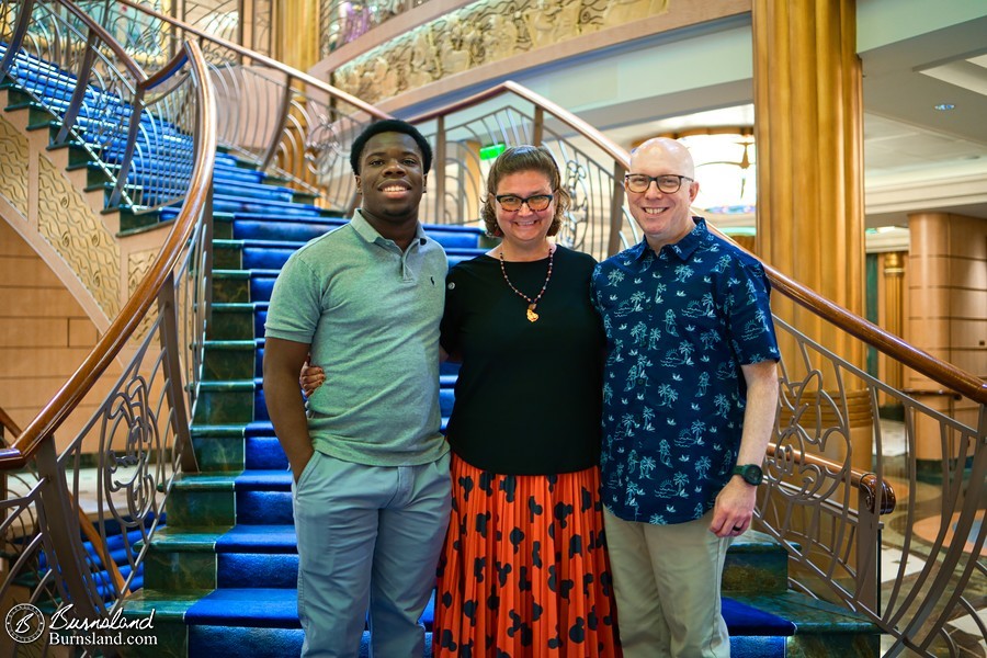 On the stairs of the Disney Fantasy