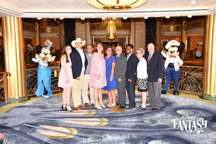 Our whole group with Mickey and Minnie