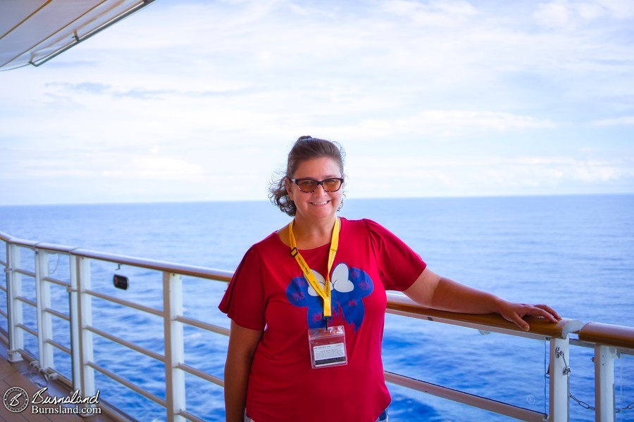 A portrait of Laura at sea