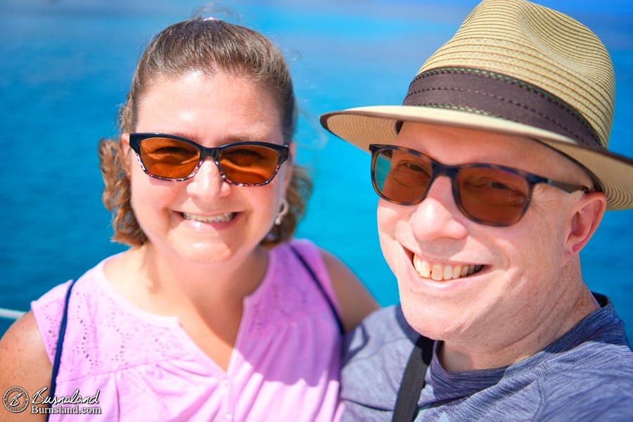 With the blue water of Cozumel behind us