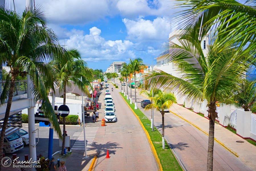 Walking over a street in Cozumel