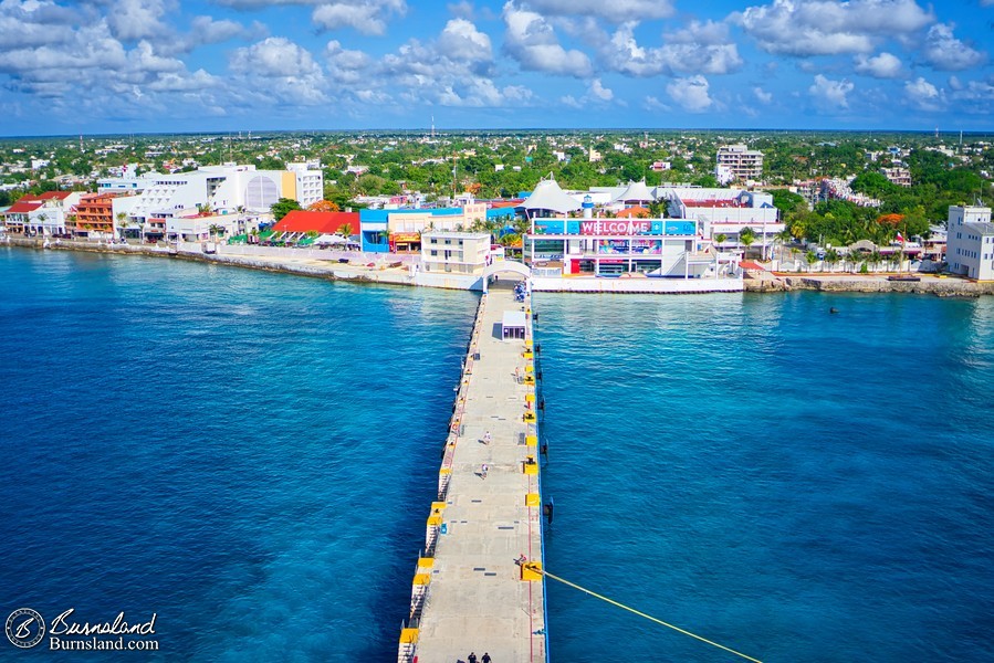 The walkway to the port of Cozumel as seen from the top deck of the Disney Fantasy