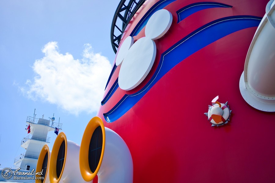 Disney Fantasy Cruise Ship funnel near the Aqua Duck