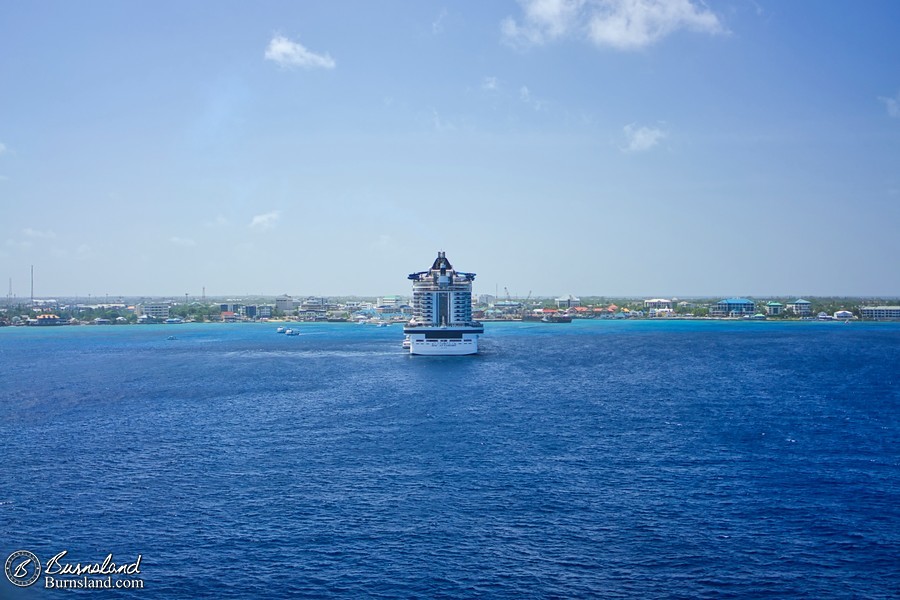 A ship in the port of George Town, Grand Cayman