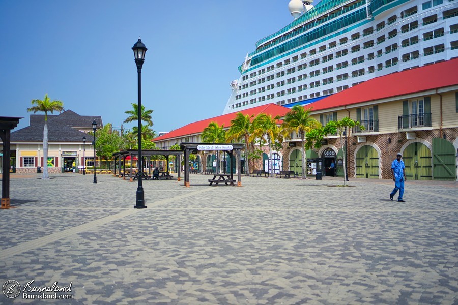 Walking through the port village in Falmouth, Jamaica