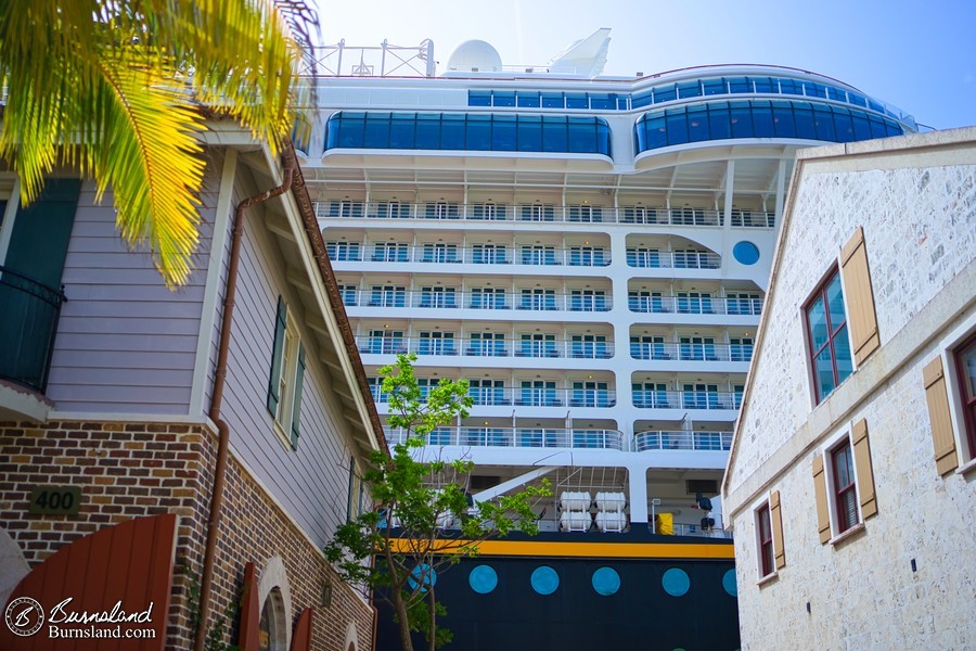 The Disney Fantasy as seen from the port village of Falmouth, Jamaica