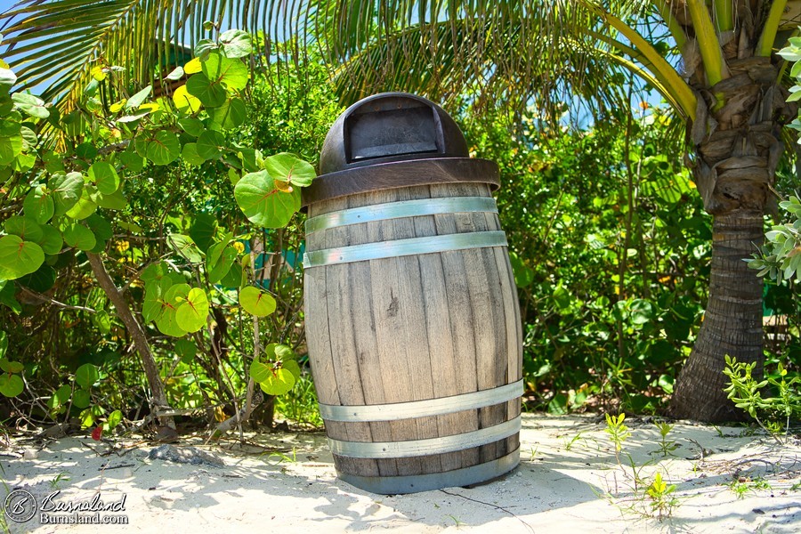 Trash can on Castaway Cay