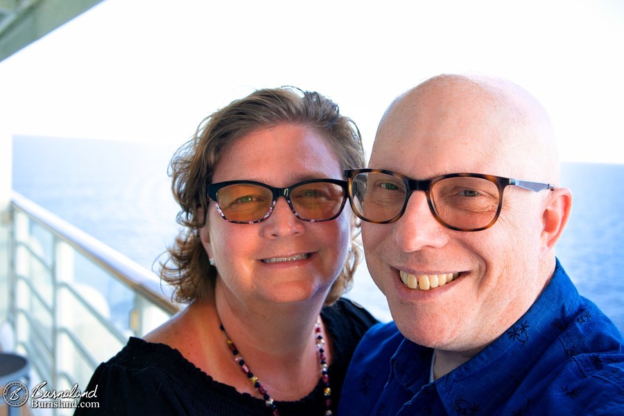 Laura and Steve on the Disney Fantasy verandah