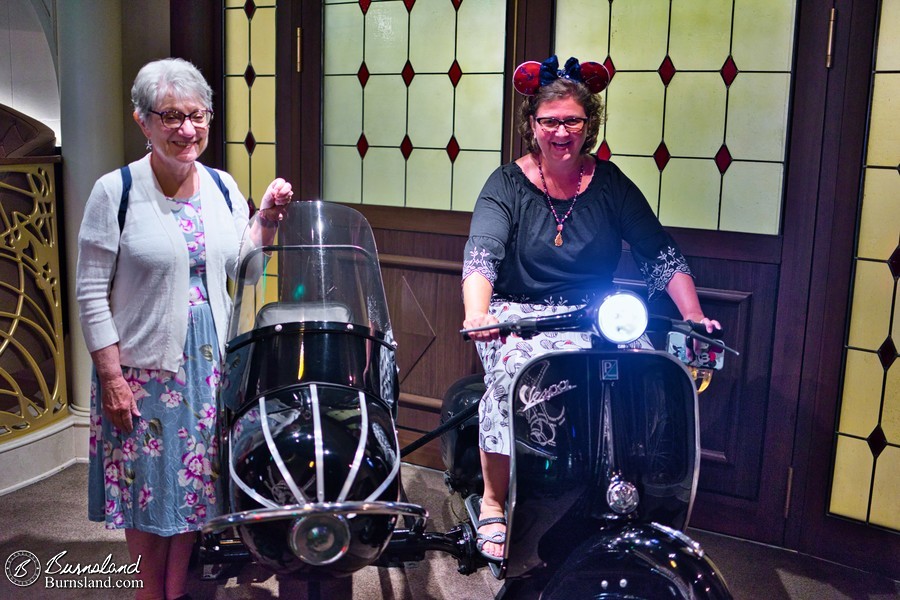 Laura and Mom with a Vespa