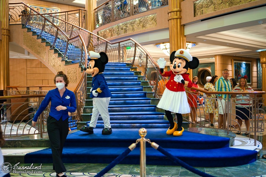 Mickey Mouse and Minnie Mouse in the Atrium Lobby of the Disney Fantasy