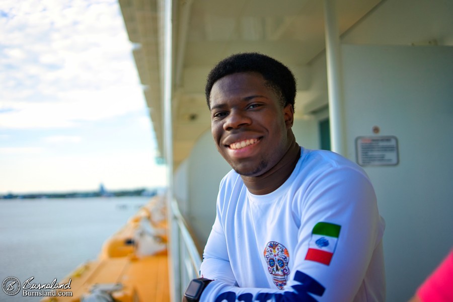 Jaylin on the Disney Fantasy at the end of our Disney Cruise