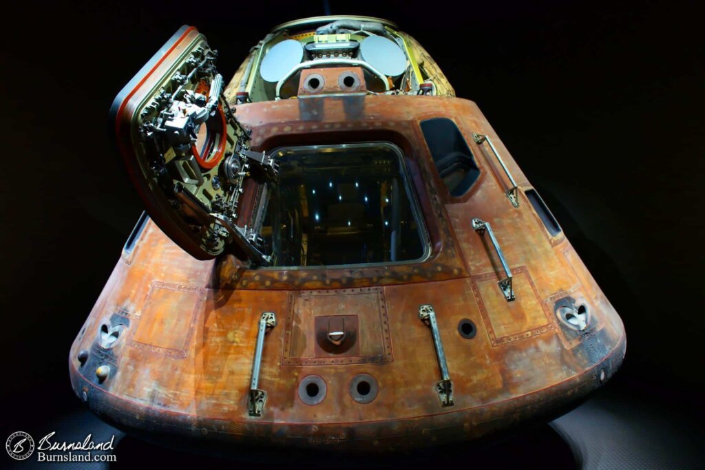 The Apollo 14 Command Module, nicknamed Kitty Hawk, on display at Kennedy Space Center in Florida.