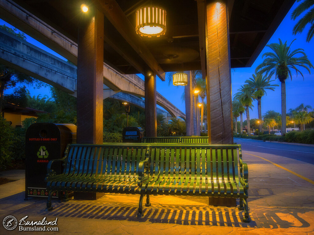 A Bus Stop at the Polynesian Village Resort at Walt Disney World