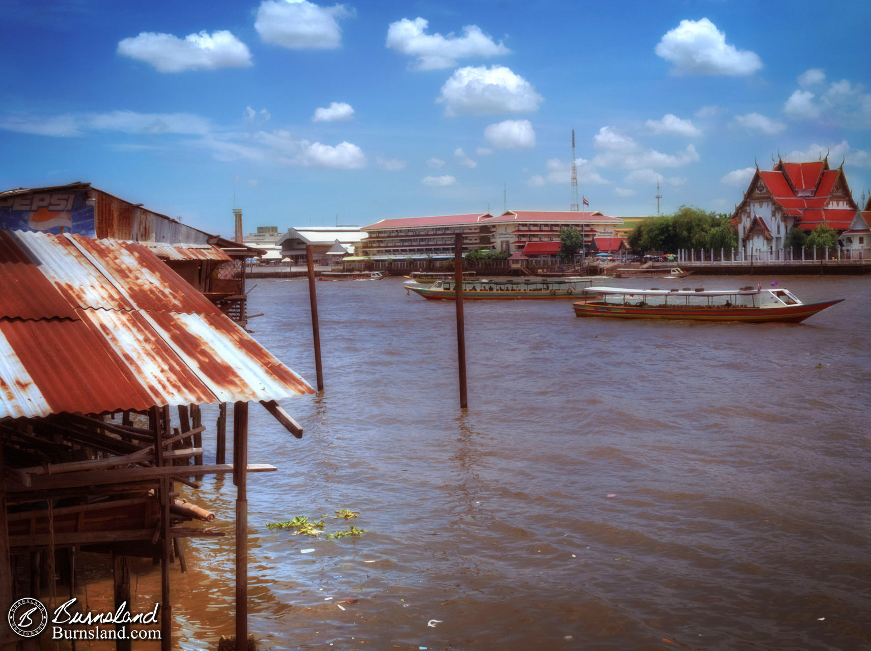 A Busy River in Bangkok